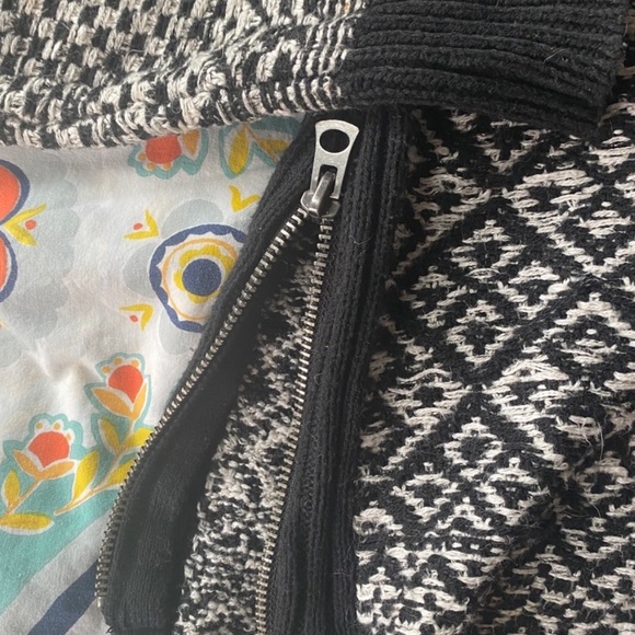 30%OFF BUNDLES! ANTHROPOLOGIE TUNIC SWEATER OVERSIZED NORDIC PATTERN COWL ZIPPER - Picture 5 of 9